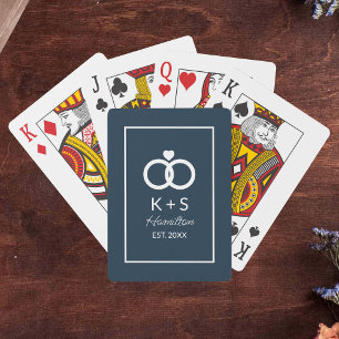 Jeu De Cartes Mariage Faveurs marine personnalisée bleu