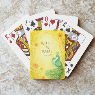 Jeu De Cartes Mariage indien du paon Floral