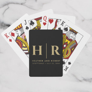 Jeu De Cartes Mariage Monogramme moderne mariée et chambre perso