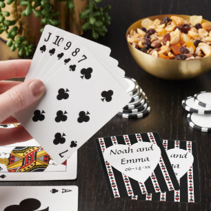 Jeu De Cartes Mariage noir et rouge de Las Vegas