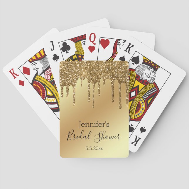 Jeu De Cartes mariage or ruisselant paillettes luxe (dos)