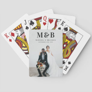 Jeu De Cartes Mariage personnalisé Monogramme de couple