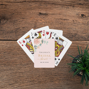Jeu De Cartes Mariage rose gold floral eucalyptus verdure