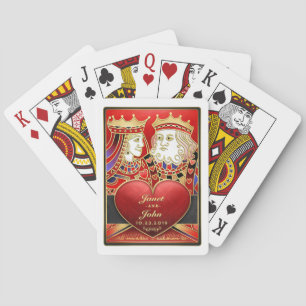 Jeu De Cartes Mariage rouge King & Queen Correspondant Cartes de
