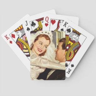 Jeu De Cartes Mariage vintage Nouveaux mariés, Mariée heureuse e