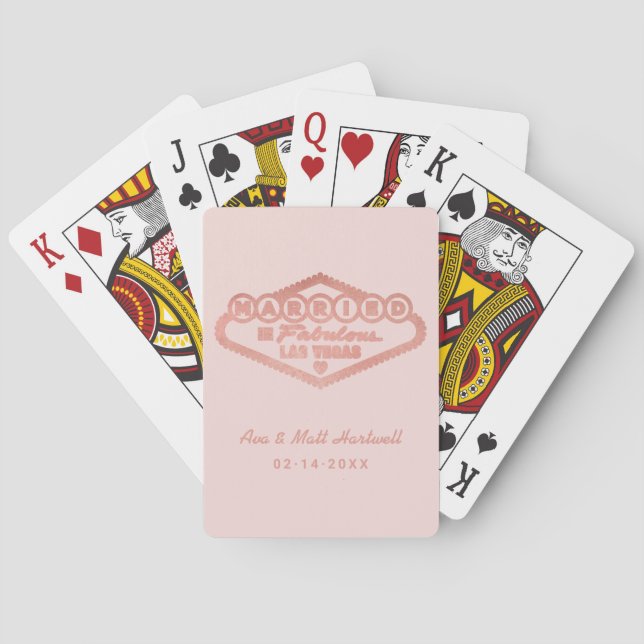 Jeu De Cartes Marié dans Fabulous Las Vegas Rose Mariage or (dos)