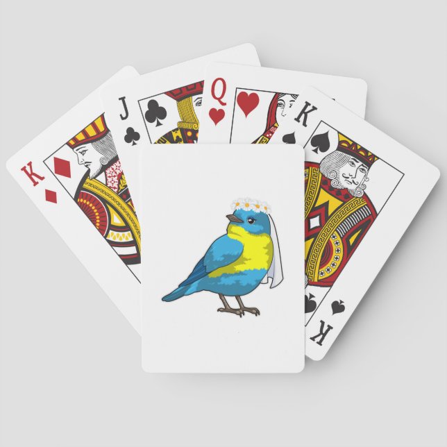 Jeu De Cartes Mariée oiseau avec une couronne de fleurs (dos)