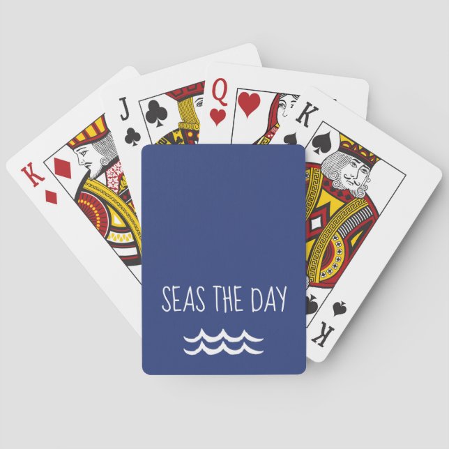 Jeu De Cartes Marine Mer Bleue le jour Vagues Nautique (dos)