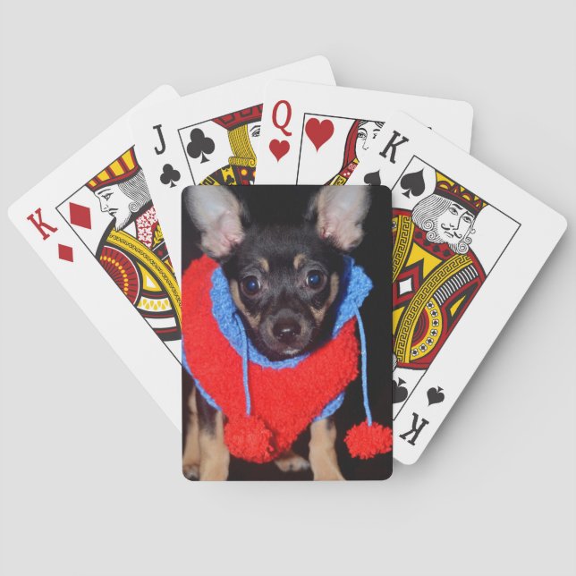 Jeu De Cartes Marionnette mignonne en laine rouge (dos)