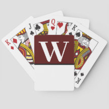Maroon & White College Monogram Jouer des cartes