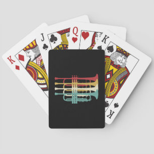 Jeu De Cartes Marquage Bande Trumpet Player Retro Design