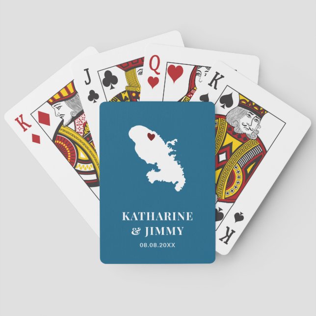 Jeu De Cartes Martinique Mariage Favor Deck de Cartes, Carte de  (dos)