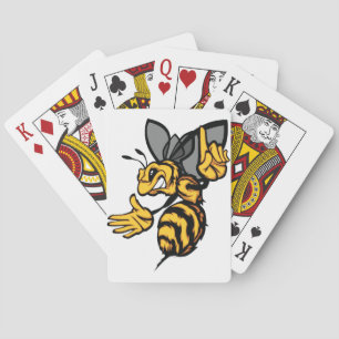 Jeu De Cartes Mascotte Frelon Féroce Jaune Foncé