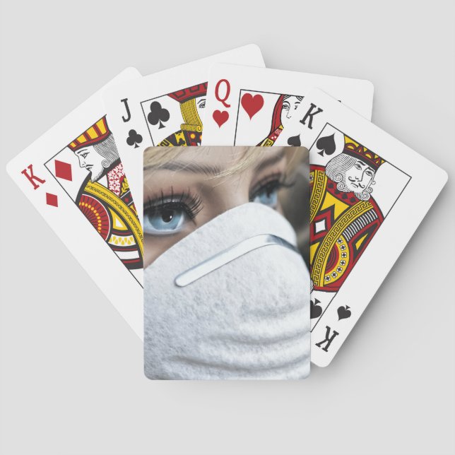 Jeu De Cartes Masque de protection contre le virus Corona (dos)