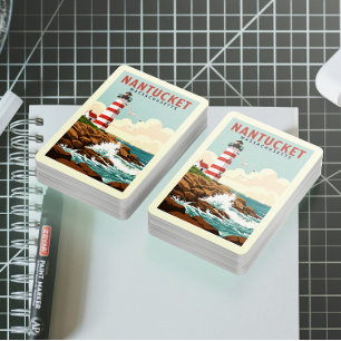 Jeu De Cartes Massachusetts de Nantucket vintage