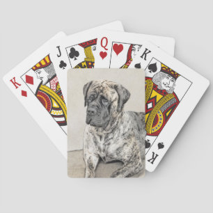 Jeu De Cartes Mastiff anglais (Brindle) Peinture - Chien Art