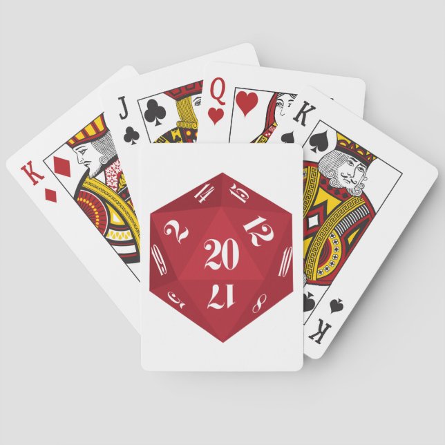Jeu De Cartes Matrices 20-Sided rouges (dos)