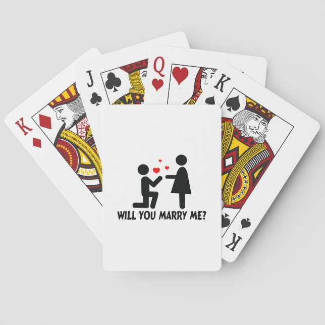 Jeu De Cartes Me Marieras-Tu Un Homme Et Une Femme Au Genou Lié (dos)