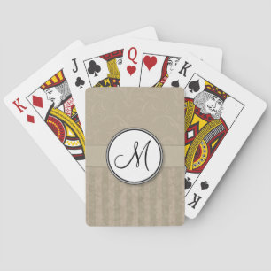 Jeu De Cartes Mèches florales bronzages et rayures avec le monog