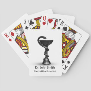 Jeu De Cartes Médicale Snake Bowl Hygieia Blanc Black Caduceus