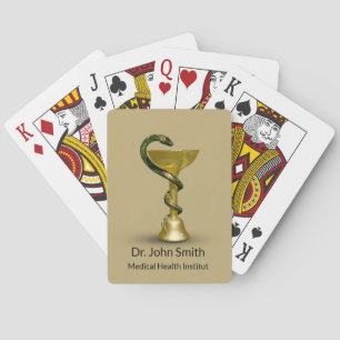Jeu De Cartes Médicale Snake Bowl Hygieia Gold Beige Caduceus
