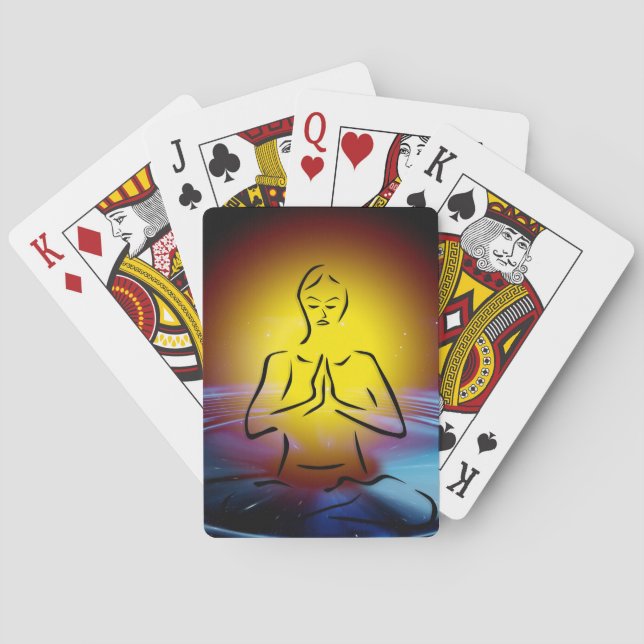 Jeu De Cartes Méditation Zen Yoga Lotus Namaste Spirituel (dos)