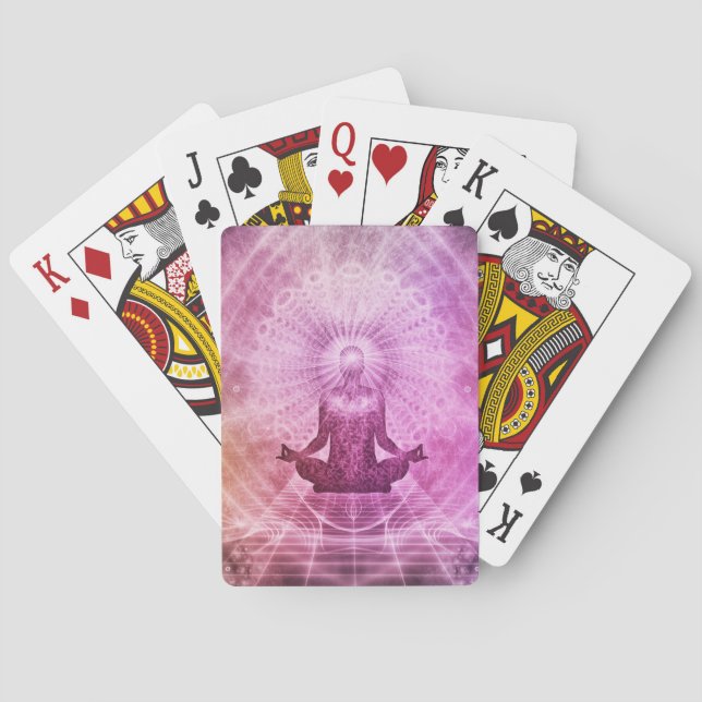 Jeu De Cartes Méditation Zen Yoga Lotus Spirituel Purple (dos)