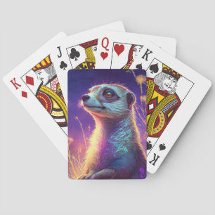 Jeu De Cartes Meerkat Animal Portrait Peinture Faune En Plein Ai