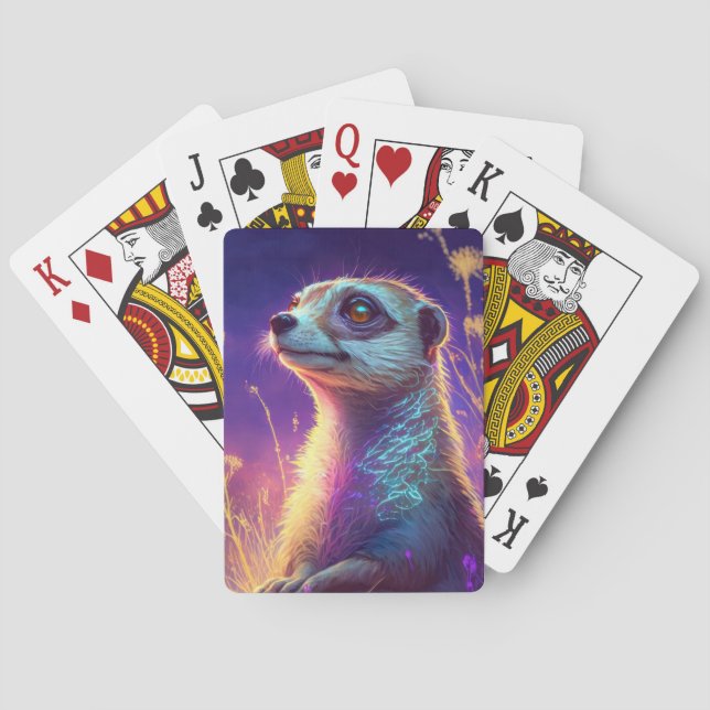 Jeu De Cartes Meerkat Animal Portrait Peinture Faune En Plein Ai (dos)