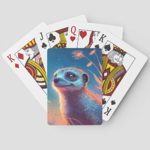 Jeu De Cartes Meerkat Animal Portrait Peinture Faune En Plein Ai