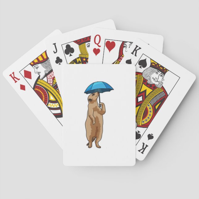 Jeu De Cartes Meerkat avec parapluie (dos)