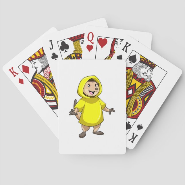 Jeu De Cartes Meerkat avec Raincoat (dos)