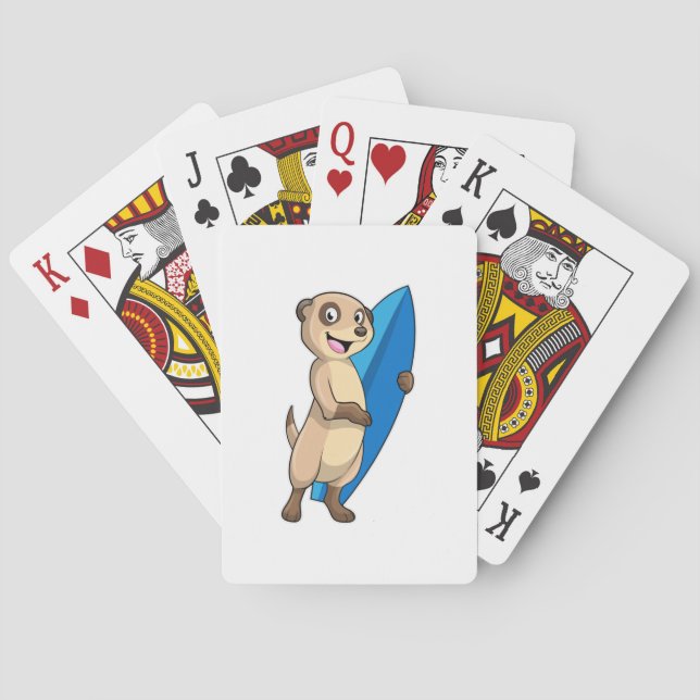 Jeu De Cartes Meerkat comme surfeur avec Surfer (dos)