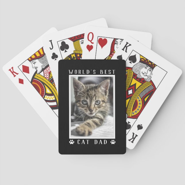 Jeu De Cartes Meilleur Chat papa Empreintes de pattes photo Blac (dos)