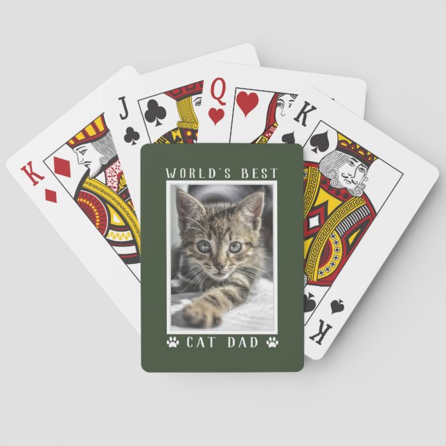 Jeu De Cartes Meilleur Chat Papa Empreintes de pattes Photo pers (dos)