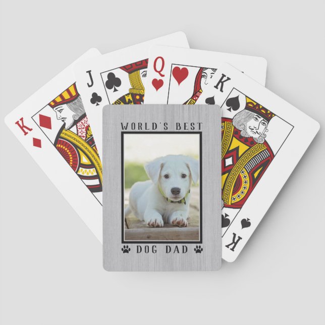 Jeu De Cartes Meilleur chien papa Empreintes de pattes du monde  (dos)