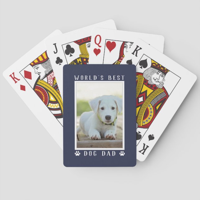 Jeu De Cartes Meilleur Chien Papa Empreintes de pattes Photo Mar (dos)