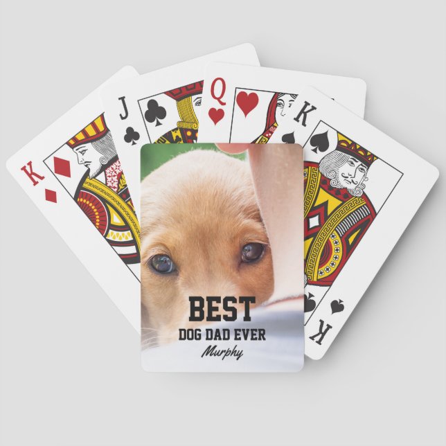 Jeu De Cartes Meilleur Chien Papa Jamais Nom Photo Fête des père (dos)