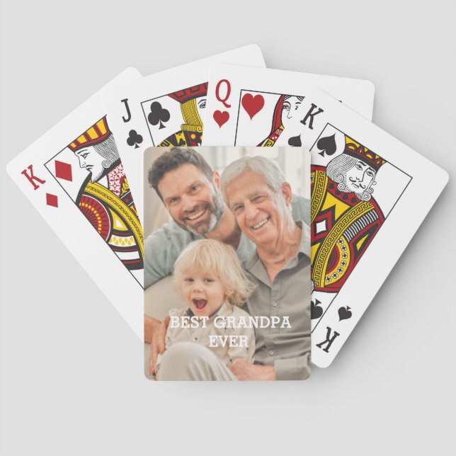 Jeu De Cartes Meilleur Grand-Père Jamais Photo Personnalisée Cré (dos)