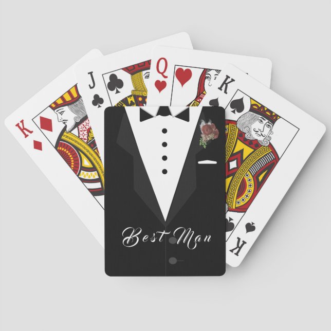 Jeu De Cartes Meilleur Homme/Groomsman Classique Jouer Cartes Ca (dos)