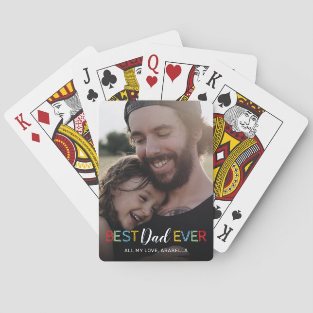 Jeu De Cartes Meilleur Papa Jamais Photo Lecture Cartes (dos)