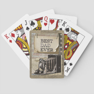 Jeu De Cartes Meilleur papa Jamais Vintage Caméra Fête des pères