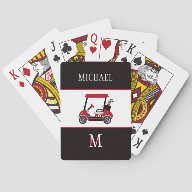Jeu De Cartes Meilleur papa par Par Golf Panier Nom Monogramme (dos)