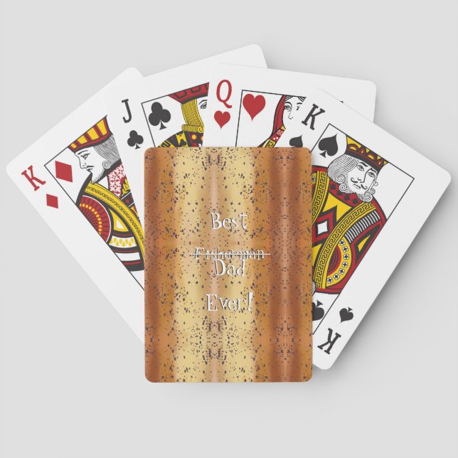 Jeu De Cartes Meilleur papa pas Pêcheur Jamais Brown Truite Rega (dos)