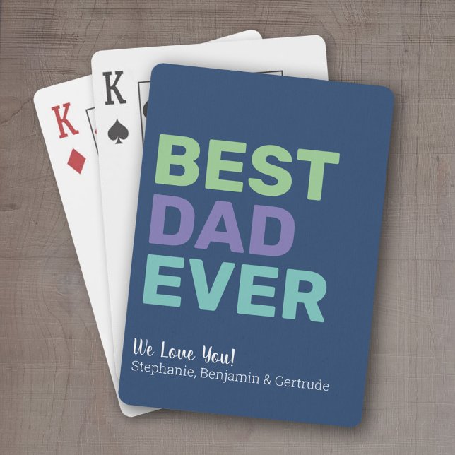 Jeu De Cartes Meilleur Père Jamais - Salutation fantasque (Personalized playing cards - Best Dad Ever)