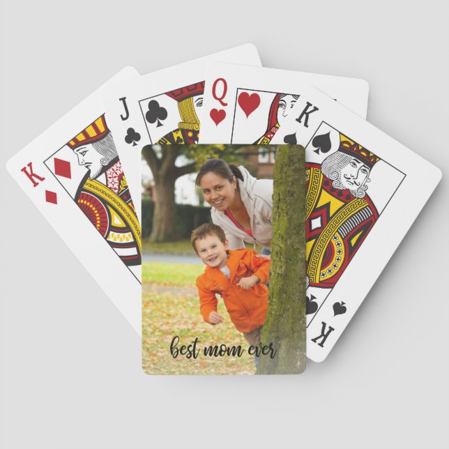 Jeu De Cartes Meilleure maman Jamais Photo personnalisée Script  (dos)