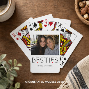 Jeu De Cartes Meilleures Amies Meilleure Copine Cœur Typographie