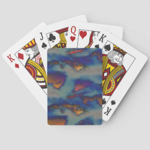 Jeu De Cartes Mélange d'orange et de bleu taché avec effet rayé