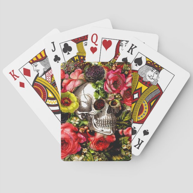 Jeu De Cartes Méménto Crâne floral (dos)