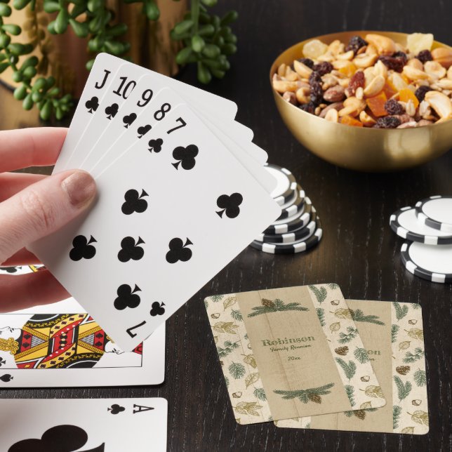 Jeu De Cartes Mémoires photo de la famille boisée rustique (In Situ)